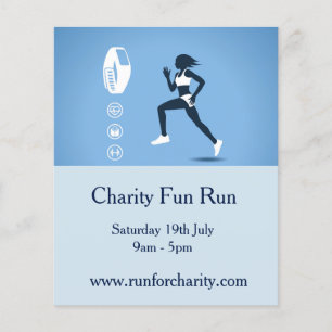 Charity roligt springa marathon flygblad