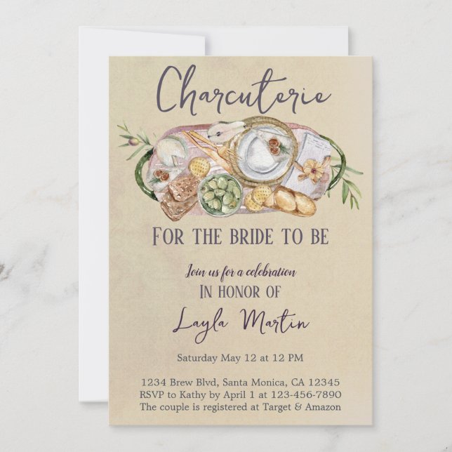 Charkuterier för den brid som ska läggas i Party Inbjudningar (Framsida)