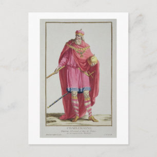 Charlemagne (742-814) från Receuil des Estampes Vykort