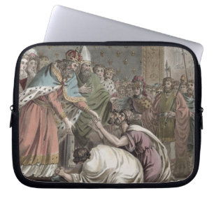 Charlemagne (742-814) mottar ambassadörerna för laptop sleeve