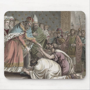 Charlemagne (742-814) mottar ambassadörerna för musmatta