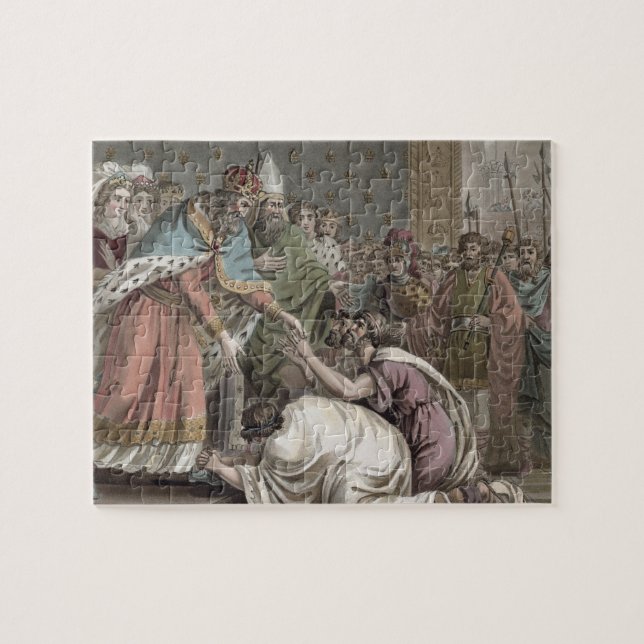 Charlemagne (742-814) mottar ambassadörerna för pussel (Horisontell)