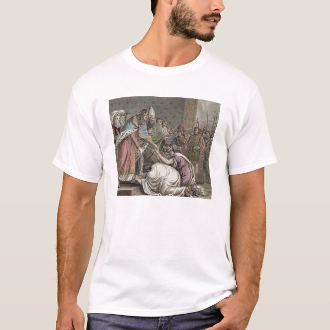 Charlemagne (742-814) mottar ambassadörerna för t-shirt (Framsida)