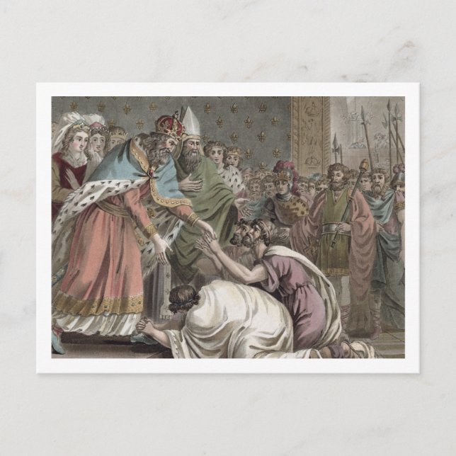 Charlemagne (742-814) vykort (Framsida)