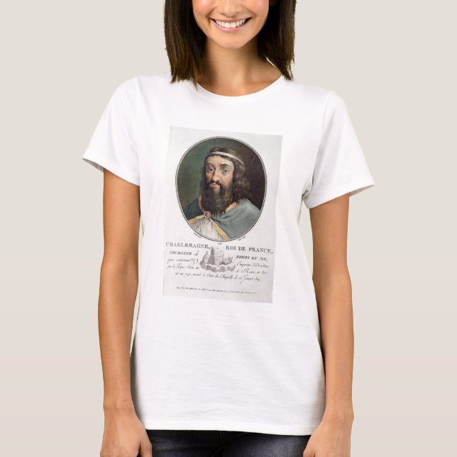 Charlemagne (747-814), Kung av Frankrike, graverat Tee (Framsida)