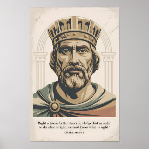 Charlemagne-citat Franker Illustration Vintage Poster