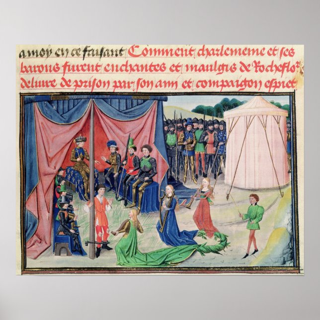 Charlemagne och hans baroner blev förtrollade poster (Framsidan)