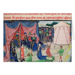 Charlemagne och hans barons som tjusas hälsningskort
