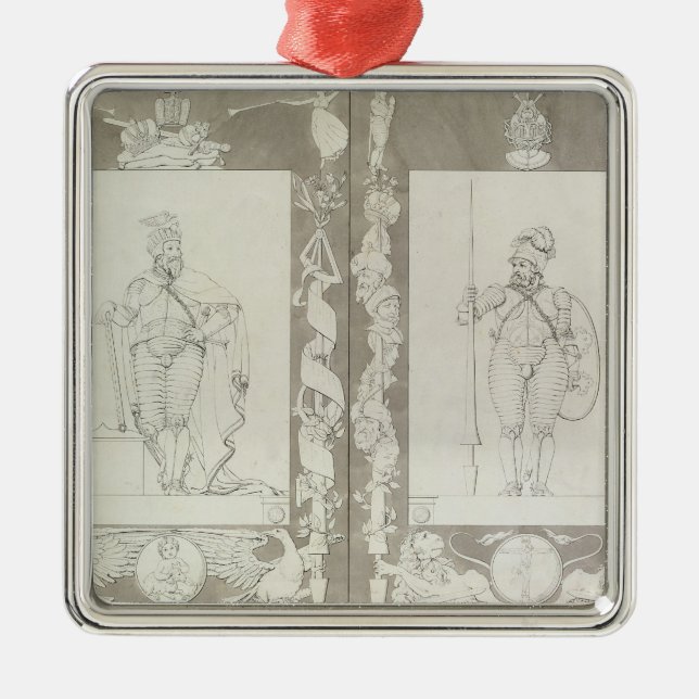 Charlemagne och Heymon, 1804-5 Julgransprydnad Metall (Framsidan)
