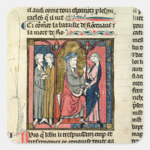 Charlemagne som överför Ganelon Fyrkantigt Klistermärke