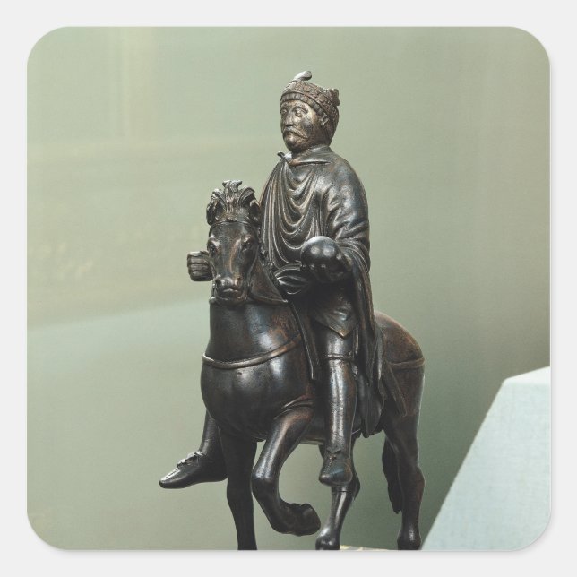 Charlemagne-statyn Fyrkantigt Klistermärke (Framsida)
