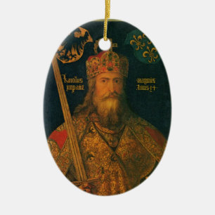Charlemagne vid den Dürer prydnaden Julgransprydnad Keramik
