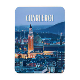 Charleroi Belgique Photo Vintage Magnet