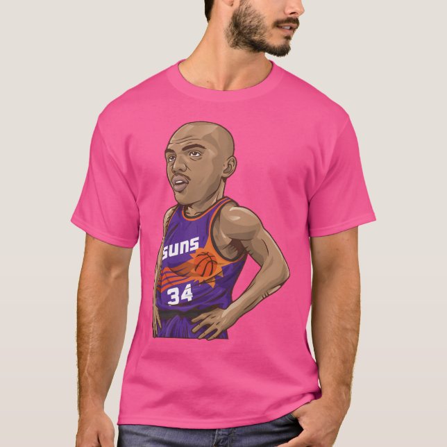 Charles Barkley 34 Art Chibi T Shirt (Framsida)