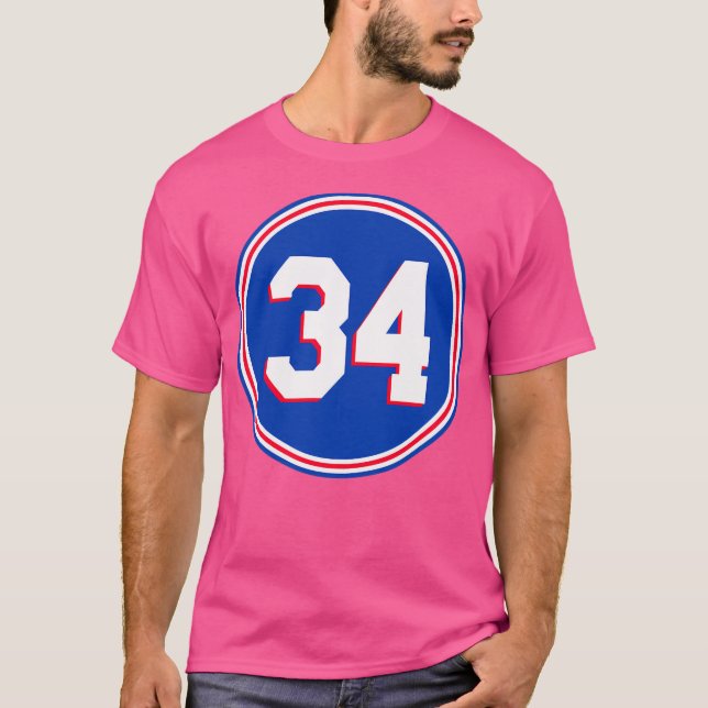 Charles Barkley Number 34 Jersey Philadelphia 76Er T Shirt (Framsida)