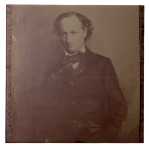 Charles Baudelaire (1820-1867), fransk poet, portr Kakelplatta