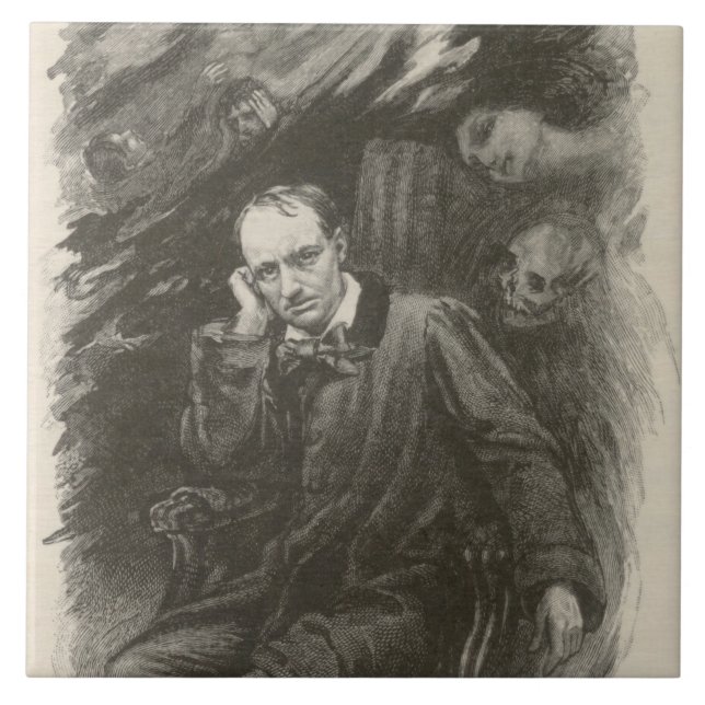 Charles Baudelaire (från Georges Rochgrosse) Kakelplatta (Framsidan)