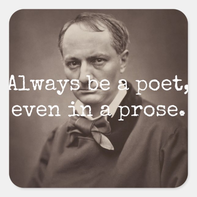 Charles Baudelaire Fyrkantigt Klistermärke (Framsida)