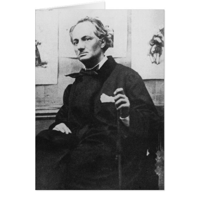 Charles Baudelaire with Engravings, c.1863 Hälsningskort (Framsidan)