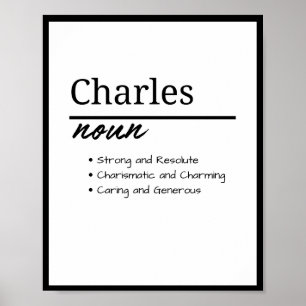 Charles, Boy Personalized Name Definition Poster