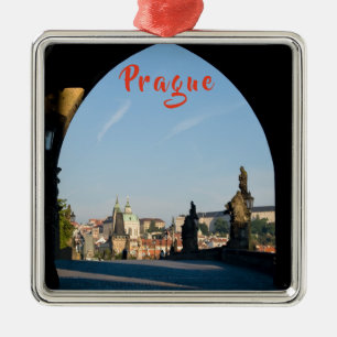 Charles bridge i Prag, Tjeckien Julgransprydnad Metall