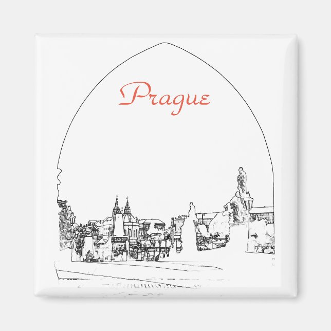 Charles bridge i Prag, Tjeckien Magnet (Framsidan)