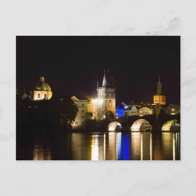 Charles Bridge och River Vltava Vykort (Framsida)