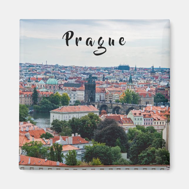 Charles bridge och St Nicolas-kyrkan - Prag Magnet (Framsidan)