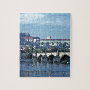 Charles Bridge Prag Castle Jigszle Puzzle Pussel
