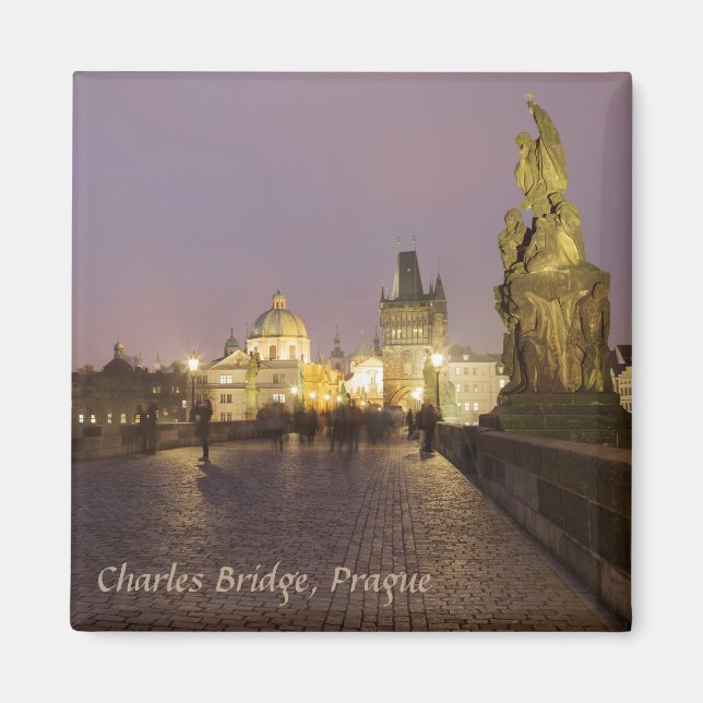 Charles Bridge, Prag souvenir-foto Magnet (Framsidan)
