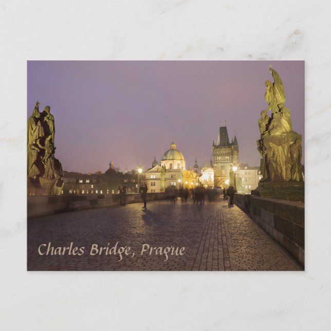 Charles Bridge, Prag souvenir-foto Vykort (Framsida)