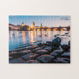 Charles Bridge, Prag vid Sunset Pussel