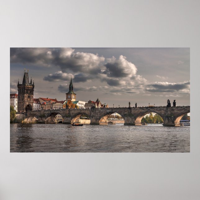 Charles Bridge, Prags färgstarka fotografi Poster (Framsidan)