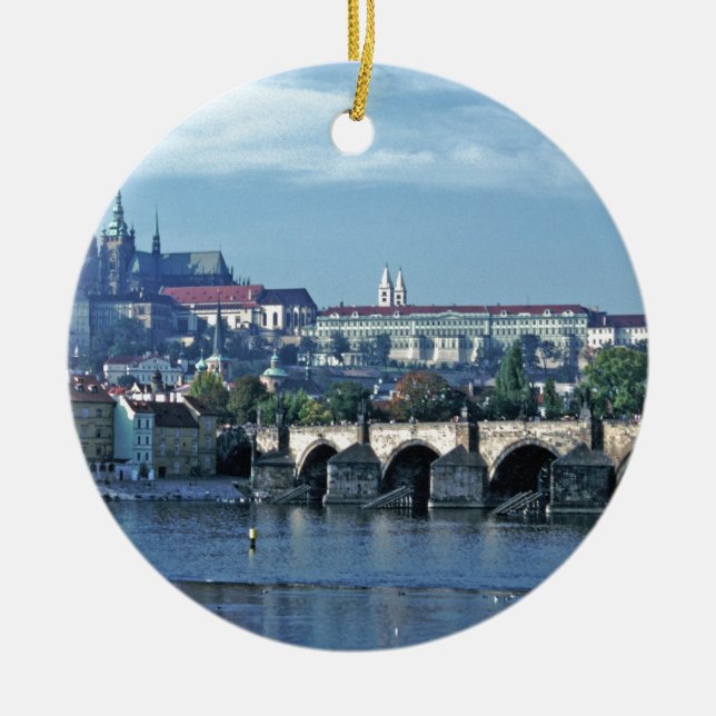 Charles Bridge Prague Castle Ceramic Ornament (Framsidan)