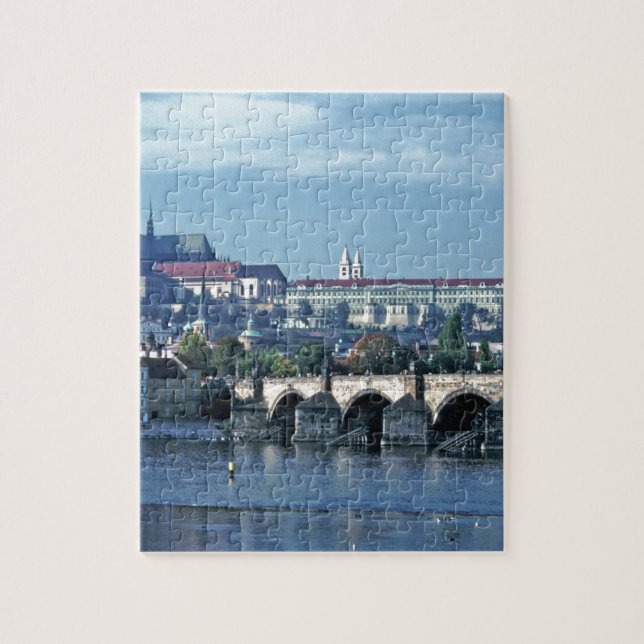 Charles Bridge Prague Castle Jigszle Puzzle Pussel (Vertikal)
