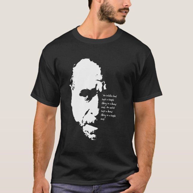 Charles Bukowski Porträtt T Shirt (Framsida)