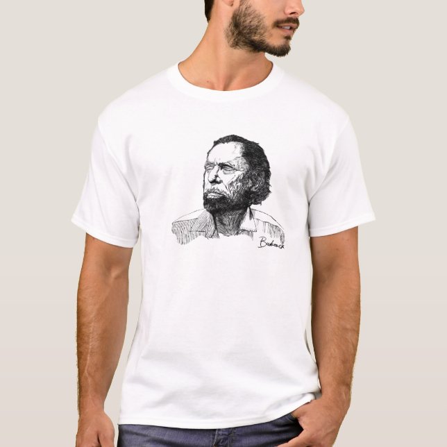 Charles Bukowski porträtt T Shirt (Framsida)