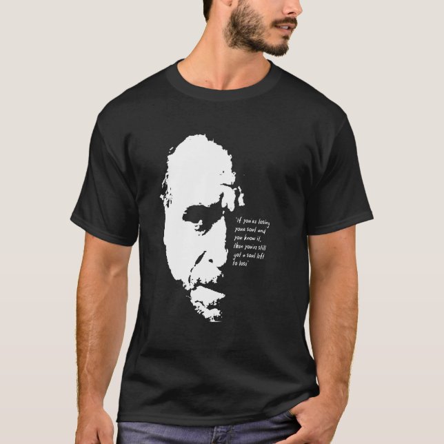 Charles Bukowski Porträtt T Shirt (Framsida)
