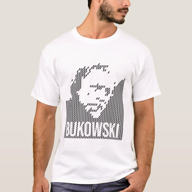 Charles Bukowski porträttdesign T Shirt (Framsida)