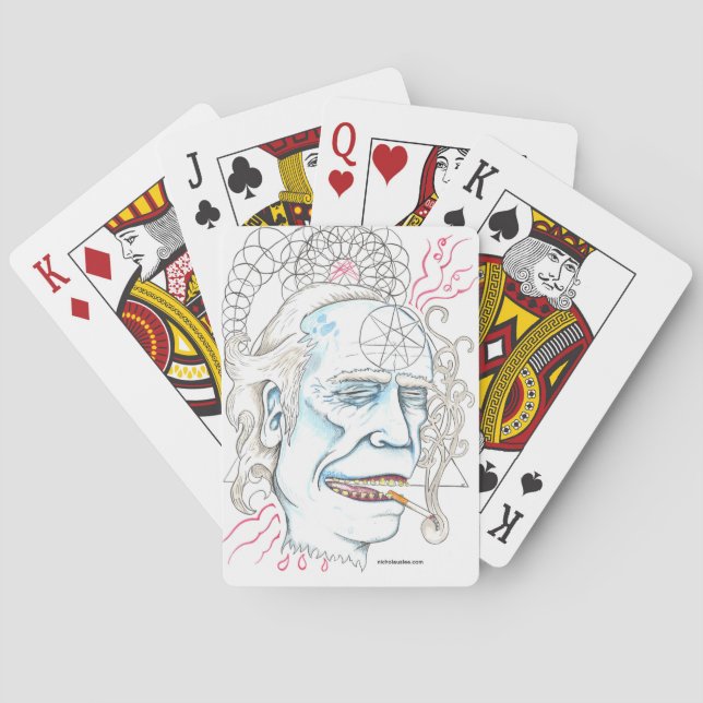 Charles Bukowski som leker kort Spel Kort (Baksidan)