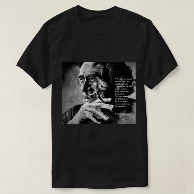Charles Bukowski - svart - citat Postcard.png T Shirt (Design framsida)