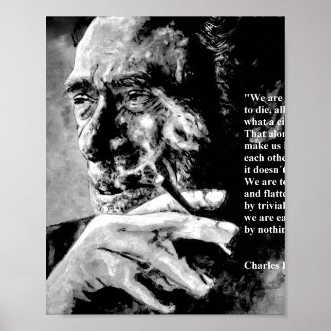 Charles Bukowski - svart - citat Poster (Framsidan)