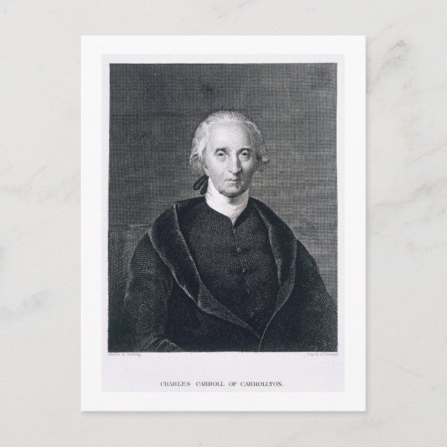 Charles Carroll of Carrollton, graverad av Asher B Vykort (Framsida)