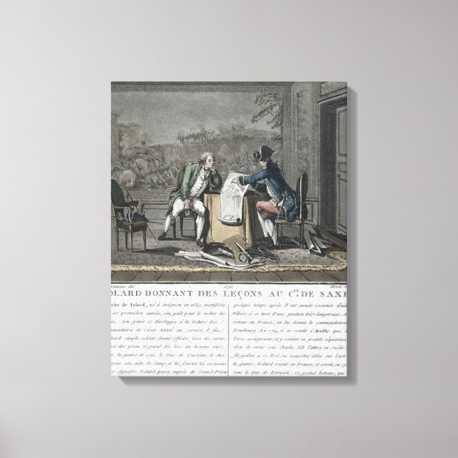Charles, Chevalier de Folard (1699-1751), handleda Canvastryck (Framsida)