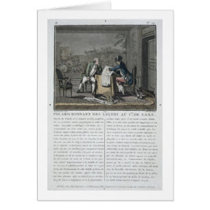 Charles Chevalier de Folard (1699-1751) instruerar Hälsningskort