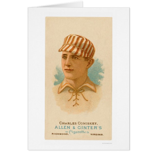 Charles Comiskey baseball 1887 Hälsningskort (Framsidan)