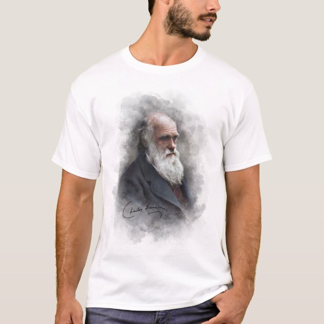 Charles Darwin 1878 Colorized T Shirt (Framsida)