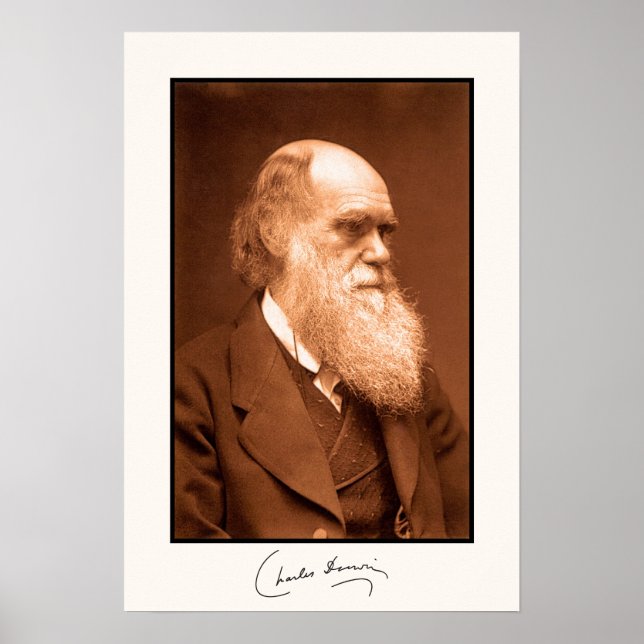 Charles Darwin, autographed Poster (Framsidan)