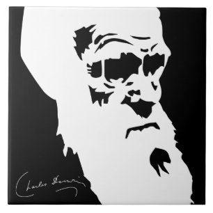 Charles Darwin belägger med tegel Kakelplatta