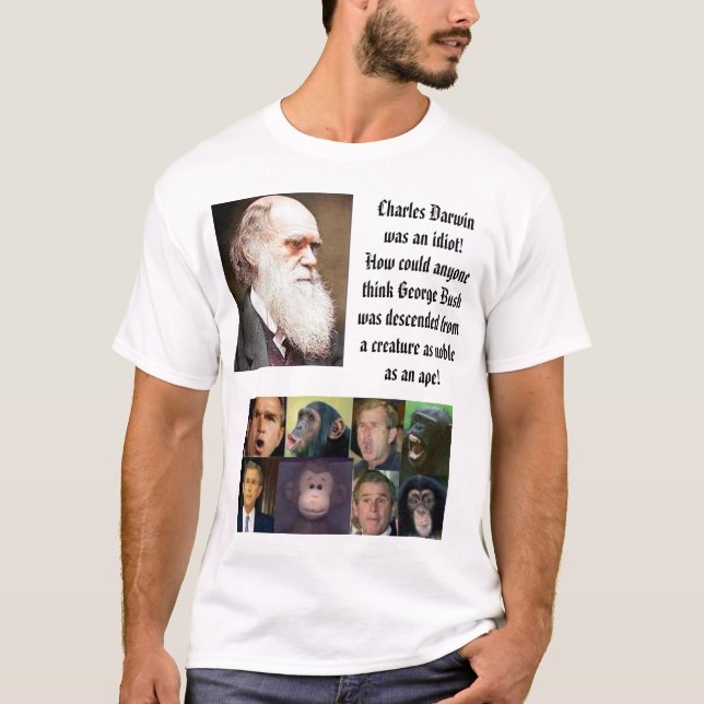 Charles Darwin bush_ape, Charles Darwinwas… T-shirt (Framsida)